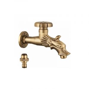 Tigrezy - Robinet d´arrosage en bronze avec poignée rotative raccord mural 1/2 et rosace