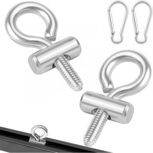 Lot de 2 Arr&ecirc;ts de Rail D'auvent avec 2 Mousquetons, M6 Crochets d'Auvent en Acier Inoxydable, Acier Inoxydable Crochet de Fixation Auvent, kit de
