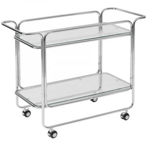 Desserte Design en Verre "Hornwell" 92cm Argent