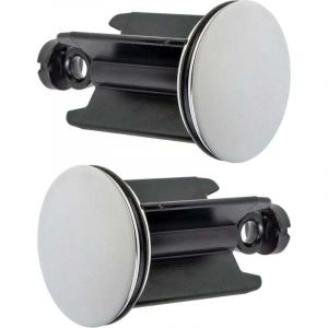 Bonde de lavabo universelle Ulisem &Oslash; 40 mm, lot de 2, bonde chrom&eacute;e, laiton, avec joint en caoutchouc, bouchon r&eacute;glable en hauteur, bonde de