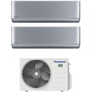 Panasonic - Climatiseur r&egrave;versible Dual Split Etherea Silver 9+9 avec CU-2Z41TBE R-32 Wi-Fi Integrated 9000+9000 Silver