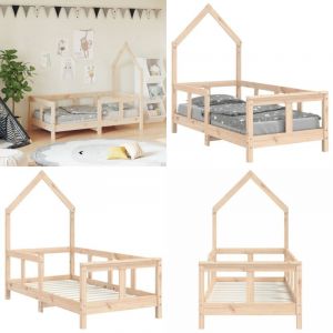 Cadre de lit pour enfant 70x140 cm bois de pin massif - Lit Bébé - Lit Enfant - Lit Bois - Cadre Lit Enfant - Chambre Enfant - Home & Living