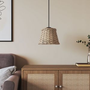 Maisonchic - Abat-jour de plafonnier, Décoratif Abat, Jour Moderne pour lampadaire marron Ø15x12 cm osier -ASAF56312 design in