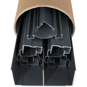 Kit de quincaillerie Styldoor en aluminium pour placard coulissant avec freins et balais H2.5m x L3m, 3 vantaux, finition Gris ardoise Homewell