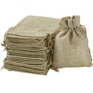 Sac Jute, Petite Pochette Tissu , Pochette Lin 100 PCS , Sac De Toile De Jute Pochon Dragees Sachet Lavande Mariage Petit Sachet Cadeau Pochette