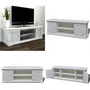 Vidaxl - Meuble tv Blanc Bois - Meubles Tv - Meuble Tv Blanc - Meuble Tv Design - Meuble Tv Moderne - Meuble Tv Industriel - Home & Living
