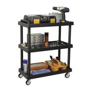 Chariot de Rangement 3 Étagères Porte-Outils - Desserte mobile Charge max 120 kg Art Plast