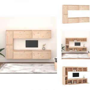 Vidaxl - Meubles tv 6 pcs Bois massif de pin - Meuble Tv - Meuble Suspendu - Rangement Mural - Bibliothèque Murale - Décoration Murale