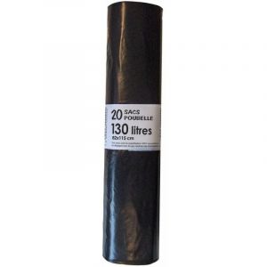 Sac Poubelle 130l X20 Noir 45 Microns Publi Embal