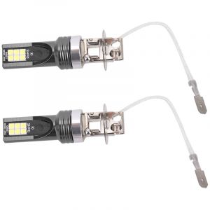 2pcs led ampoule de phare, 2525 12LED phare de véhicule de voiture replacement pour ampoule de phare H3 DC12V-24V blanc 6500K-7500K - Jeffergarden