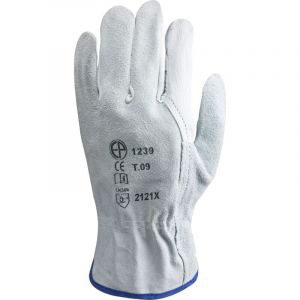 Eurotechnique - Lot de 10 paires de gants Manutention fleur standard - dos croûte Taille 9