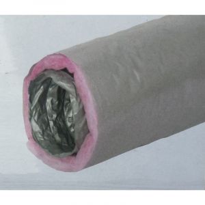 Gaine VMC &Oslash; 80mm &ndash; PVC souple isol&eacute;e 25mm &ndash; Longueur 6m &ndash; Isolation laine de verre hypoallerg&eacute;nique pour syst&egrave;mes de ventilation &ndash; Nather