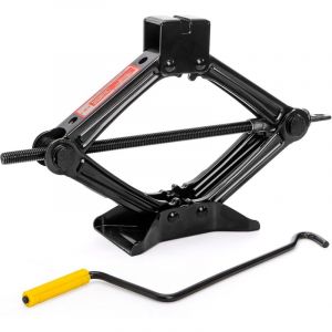 Fasmov 1500kg Cric Losange Cric Auto Levage avec Manivelle pour Auto SUV, Noir