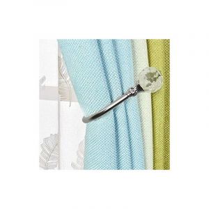 Csparkv - 155x68mm 2 Pièces Cristal Embrasse à Rideau u Design Crochet Embrasse Rideaux Métal Curtain Tie Back Holdbacks Embrasses à Rideaux (Argent)