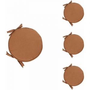 Lot de 4 Coussin Rond Galette de Chaise Ronde pour Table et Chaise de Salle à Manger avec Cordon de Serrage 38cm - Ymyny