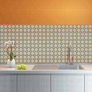 Sticker Mural Carrelage adh&eacute;sif Cuisine Salle de Bain - 24 stickers carreaux de ciment azulejos arti - 24stickers15x15cm