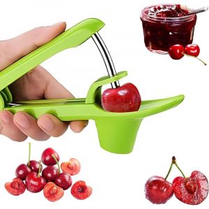 D&eacute;noyauteur &agrave; Cerises en Acier Inoxydable,D&eacute;noyauteur Olives, Denoyauteur Cerise et Prune D&eacute;noyauteur de Cerises Manuel(vert)
