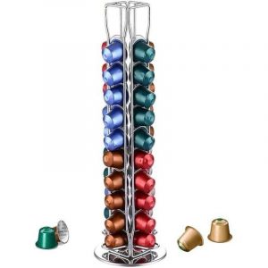 Porte-capsules compatible avec Nespresso Original, pr&eacute;sentoir rotatif pour 40 capsules solution compacte pour ranger les porte-capsules d'origine.