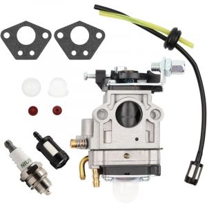 Carburateur pour débroussailleuse 52cc 49cc 43cc Carbu Kit avec joint, tuyau, bougie d'allumage et filtre à essence.carburateur debroussailleuse