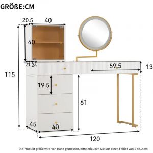 DYHOME Meuble sous-vasque avec miroir &eacute;clair&eacute; par LED Plan de travail en verre tremp&eacute; transparent Tabouret non inclus