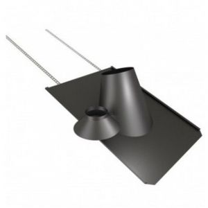 [JAMAIS UTILISE] Solin Toiture Inox Ardoise DIXNEUF Pente 30&deg; &agrave; 45&deg; &Oslash;230mm avec Collet Noir - 089.S0A45.230N6