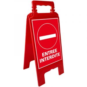 Signaletique.biz France - Chevalet de signalisation d'interdiction, entr&eacute;e interdite - Chevalet rouge