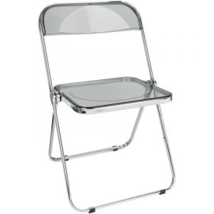 Sifree - Chaise Pliante Robuste en Acrylique et M&eacute;tal Chaise Visiteur Chaise Pliable style Industriel pour Bureau Cuisine