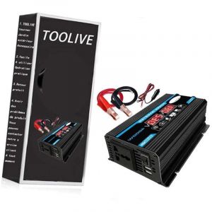 Convertisseur 12V 220V Pur Sinus 4000W Onduleur &agrave; Onde Sinuso&iuml;dale Pure Transformateur avec T&eacute;l&eacute;commande & Double AC Prises de Courant pour RV