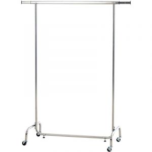 Décoshop26 - Penderie portant porte-vêtements sur roulettes hauteur 160 cm largeur 100-190 cm en acier inoxydable 100003508