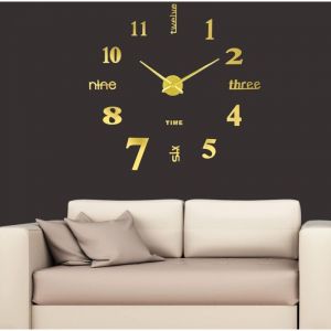 Frixovel - Horloge Murale Design Moderne - Horloge Murale 60cm-120cm - Silencieuse diy Home Office Htel D&eacute;coration (or)