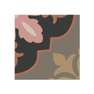 Carrelage gr&egrave;s c&eacute;rame effet carreau de ciment ROSACE 15x15 cm ROSACE DAY - - bo&icirc;te de 0.50 m2