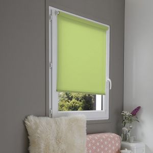 Madecostore - Store enrouleur tamisant sans percer - Vert fougère - L41 x H170cm