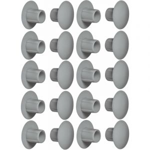 Cyclingcolors - 20x cache trou bouchon plastique 5mm gris aluminium chromé ral 9006 capuchon protection meuble