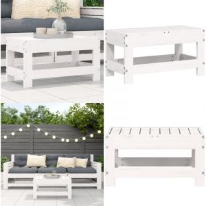 Vidaxl - Repose-pied de jardin blanc 62x30x32 cm bois de pin massif - Repose Pied Jardin - Fauteuil De Jardin - Mobilier De Jardin - Meubles De
