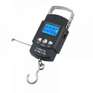 Balance num&eacute;rique &eacute;lectronique portative, balance bagage 50kg/10g avec crochet de mesure, ruban &agrave; mesurer et &eacute;cran LCD r&eacute;tro&eacute;clair&eacute;