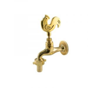 Robinet d&eacute;coratif en laiton, mod&egrave;le Coq, entr&eacute;e 1/2", sortie 3/4".