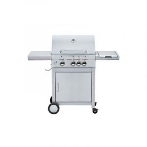 Domus - Polka 3 + 1 barbecue a' gaz gpl en acier inoxydable avec 4 bruleurs avec 2 surfaces d'appui et pie'zo e'lectrique