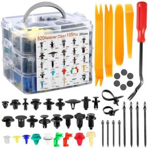 925 Pcs Clips de Fixation Voiture, Rivet Plastique Fixation Protection, Universel Pieces Auto, Agrafe Carrosserie, Rivet Clips Plastique Voiture,