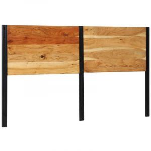 T&ecirc;te de lit 140 cm bois massif manguier et fer