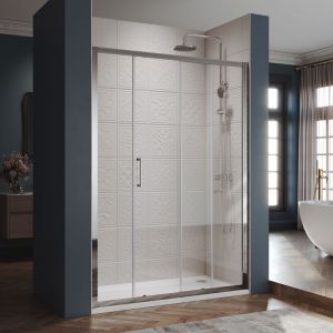 Sirhona - Porte de douche Coulissante Cadre en aluminium Largeur réglable de 20mm Verre trempé 170x185 cm