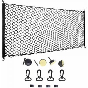 Choyclit - Filet à bagages de voiture, filet de coffre en nylon élastique 110x60cm filet de protection filet de séparation multifonction pour coffre