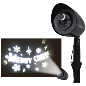 Projecteur laser de No&euml;l &agrave; LED &ndash; Inscription Merry Christmas &ndash; Imperm&eacute;able pour ext&eacute;rieur &ndash; Installation facile avec piquet &ndash; Giocoplast Natale