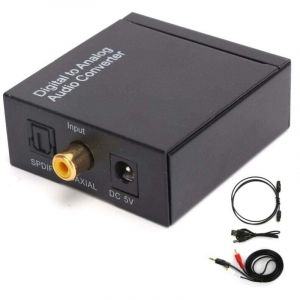 Adaptateur audio 3,5 mm Convertisseur coaxial optique num&eacute;rique vers analogique RCA L R pour la commutation audio professionnelle &agrave; domicile (c&acirc;ble
