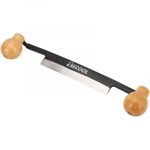 Couteau &agrave; tirer droit Double manche en bois antid&eacute;rapant Lame incisive en acier au tungst&egrave;ne Couteau &agrave; tirer pour raser Outil manuel pour &eacute;corcer