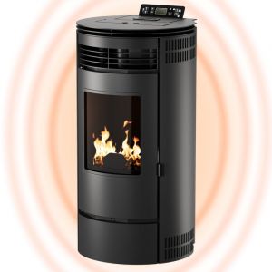 UMBRELLA&reg; PR8 po&ecirc;le &agrave; granul&eacute;s 9 kW jusqu&rsquo;&agrave; 220 m&sup3; &ndash; Chemin&eacute;e &eacute;lectrique avec mode ECO, Wi-Fi Ready, programmateur hebdomadaire et thermostat de