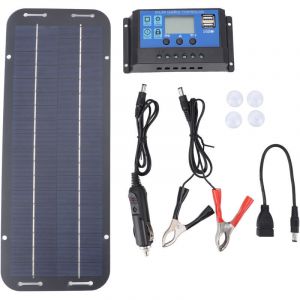 Chargeur de panneau solaire flexible 6 W 18 V Chargeur de batterie de voiture &agrave; panneau solaire portable rechargeable avec contr&ocirc;leur,DUBUNS