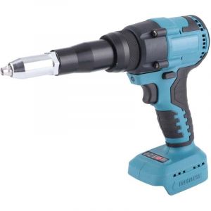 Riveteuse Sans Fil Compatible avec Makita 18V Batterie, Electrique Pistolet &agrave; Riveter, 10KN Pince &agrave; Rivets Sans Balais avec 3 Adaptateurs et Mallette