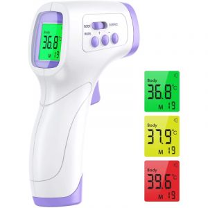 Thermometre Frontal Adulte, Thermometre sans Contact avec Affichage &agrave; LCD, Thermom&egrave;tre Frontal Infrarouge B&eacute;b&eacute; Enfant Adulte, Thermometre Infrarouge