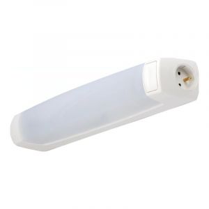 Réglette salle de bain eo S19 sans source lumineuse blanc ssl interrupteur pc 2P+T- l'ébénoïd - 055215 - Blanc