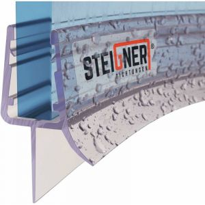 Joint de douche pour paroi en verre, 100cm, vitre 6/7/8mm, joint d'étanchéité pvc courbé pour les cabines de douche arrondies, UK03 - Steigner